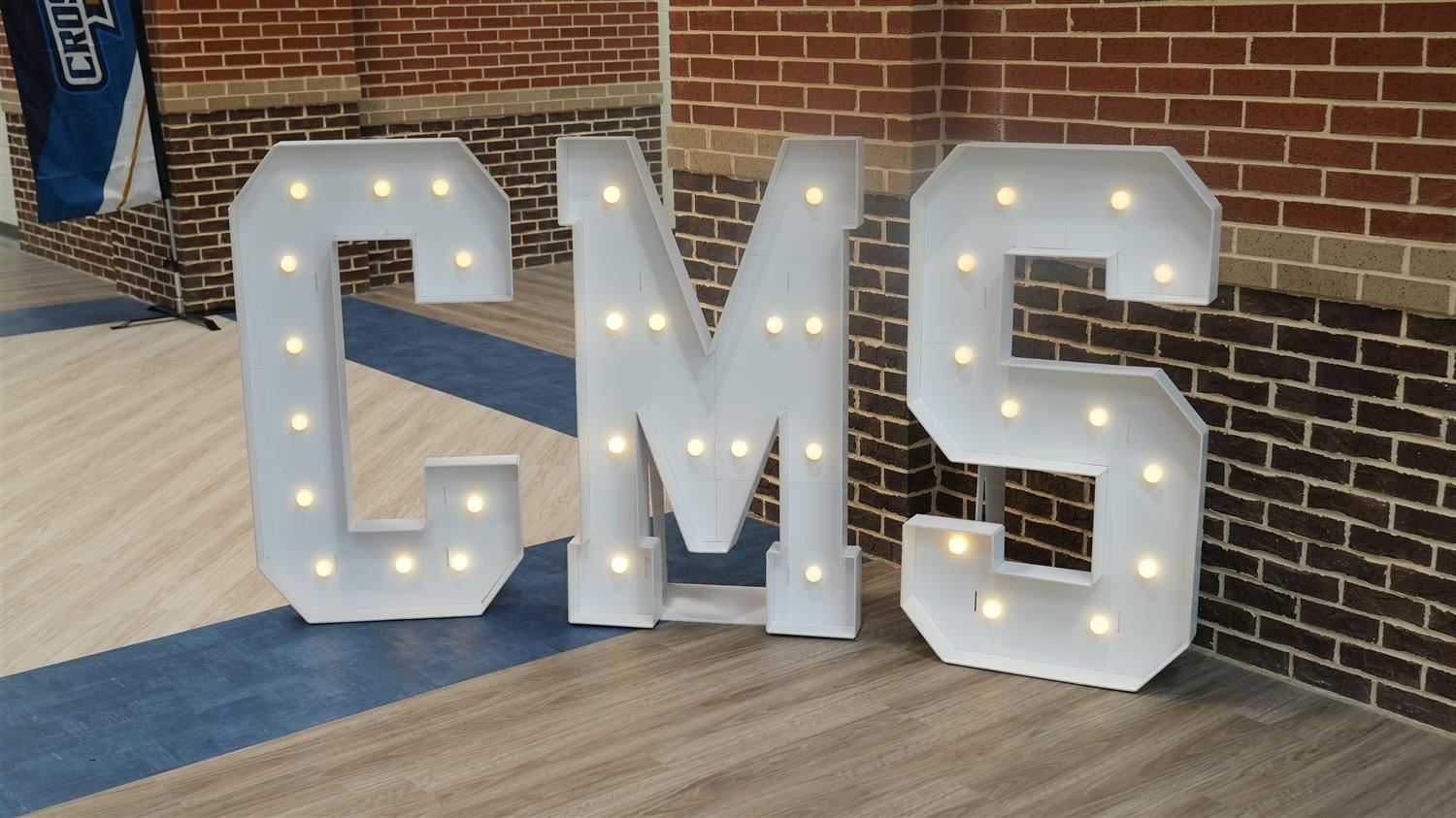 Crossroads Middle School  lighted initials