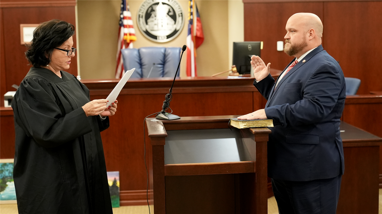 Adam Clayton BOE swearing in