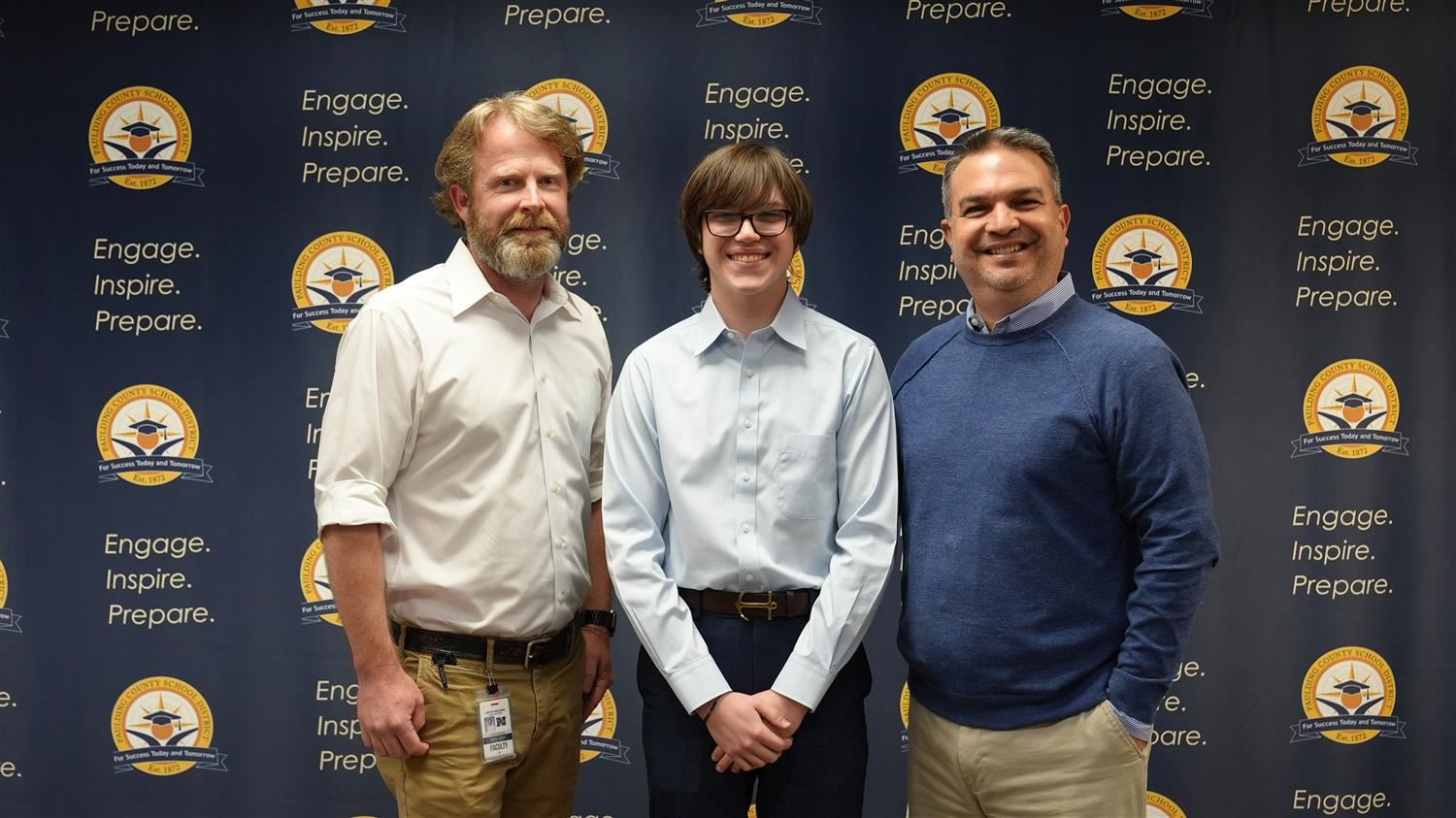 North Paulding High School: Pictured L-R: STAR Teacher Jason Goodman, STAR Student Dominick Corradino and Principal Gabe Carm
