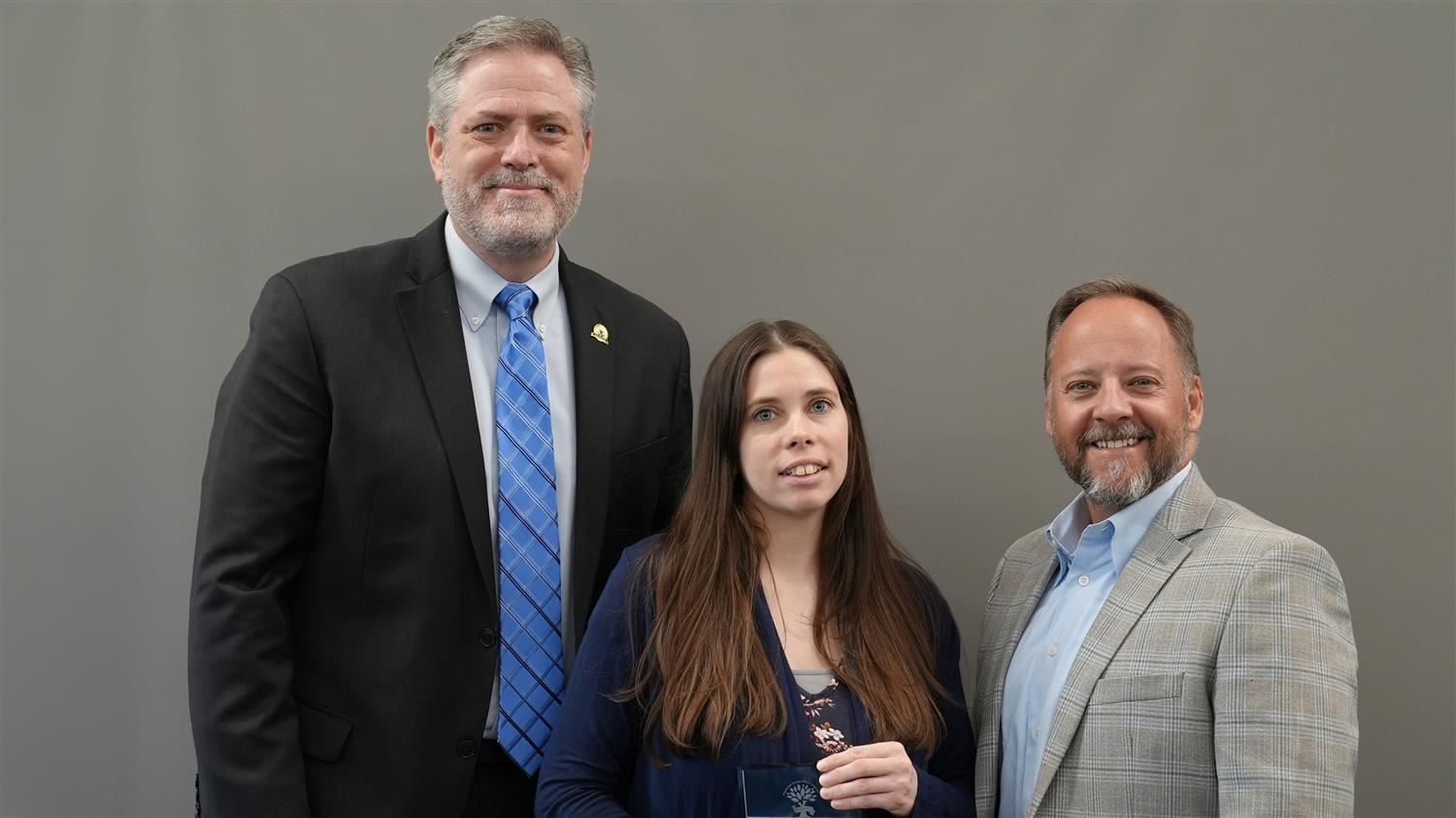 School Nutrition Employee of the Year PCHS SNP Assistant Jennifer Castille pictured with Superintendent Steve Barnette and Pa