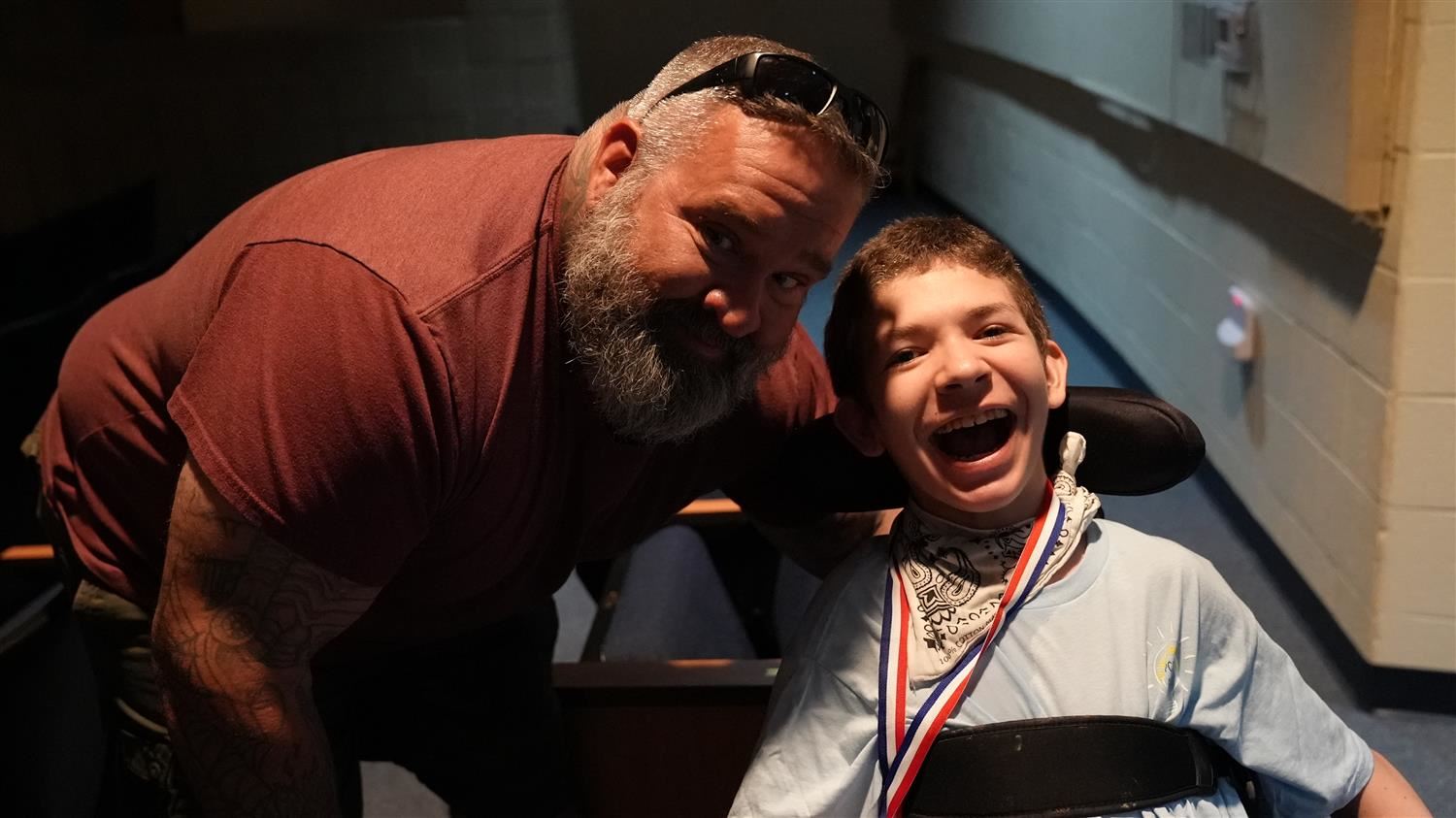Proud day and his son