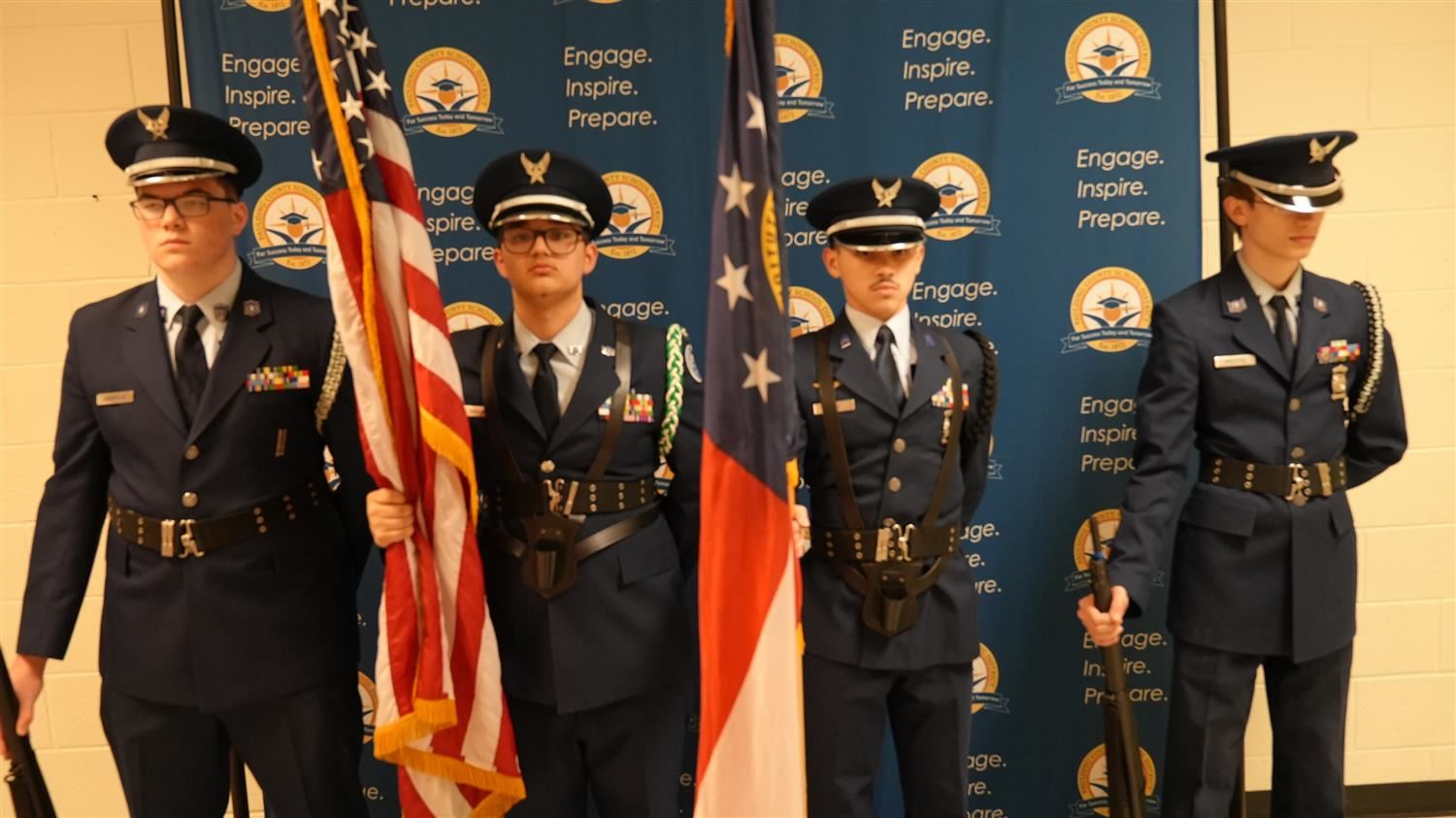 The East Paulding High School JROTC presented the Colors and led the audience in the Pledge of Allegiance. Cadet Master Sgt. 