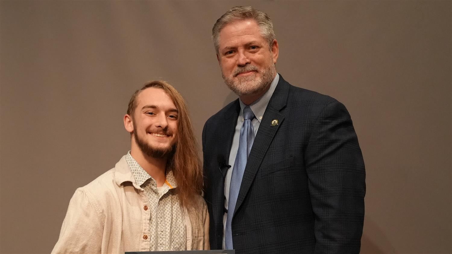 Marching Band Drum Majors: Superintendent Steve Barnette and Brandon Wix​ from East Paulding High.