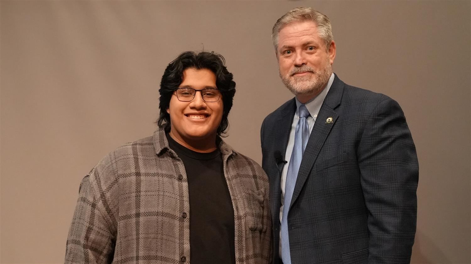 Marching Band Drum Majors: Superintendent Steve Barnette and David Rivera​ from North Paulding High.
