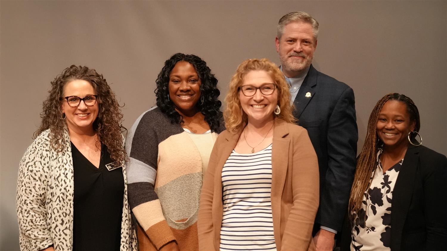 Pennies for Paulding - Leaders: Superintendent Steve Barnette pictured with L-R: lDallas Elementary Principal Tasha Adams, Da