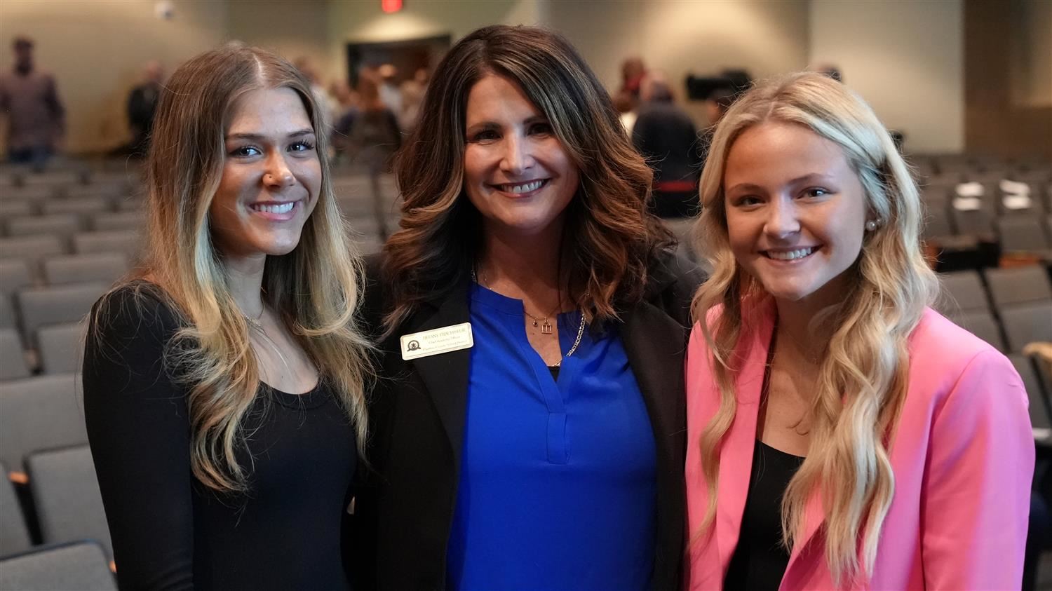 Chief Academic Officer Tiffany Frachiseur had a conversation with North Paulding High School students Macie Crabbe and Michay