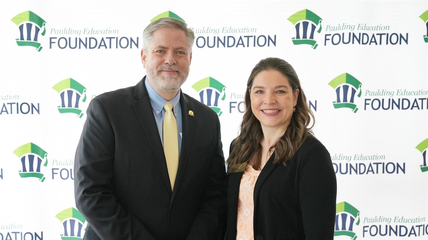 Superintendent Steve Barnette pictured with 2025 Georgia Teacher of the Year Holly Witcher.