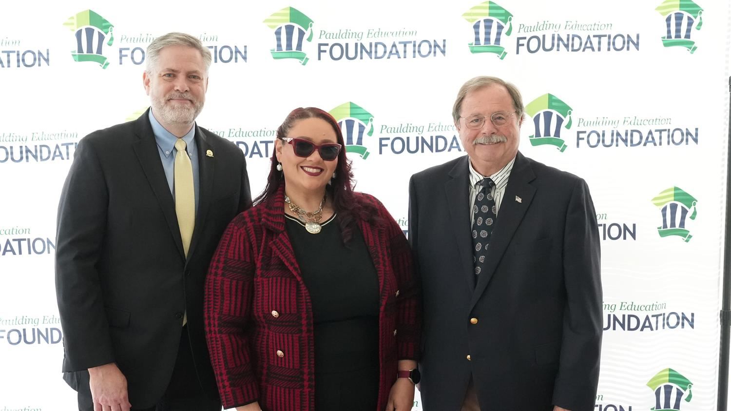 2025 Paulding County School District Teacher of the Year Dr. Rosalyn Zabala (Dobbins Middle) pictured with Superintendent Ste