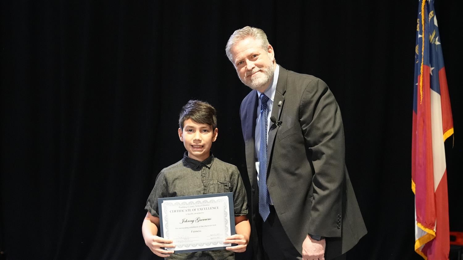 Fairness Character winner: New Georgia Elementary 5th grader Johnny Guerrero.