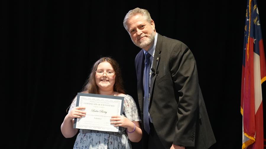 Tolerance Character winner: Burnt Hickory 4th grader Brilee Berry.