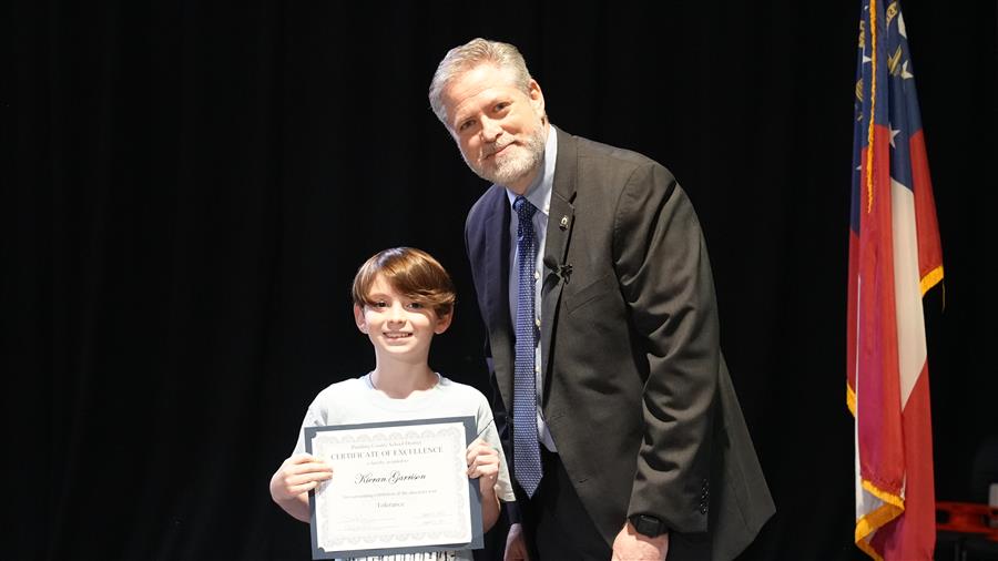 Tolerance Character winner: Russom Elementary 4th grader Kieran Garrison.
