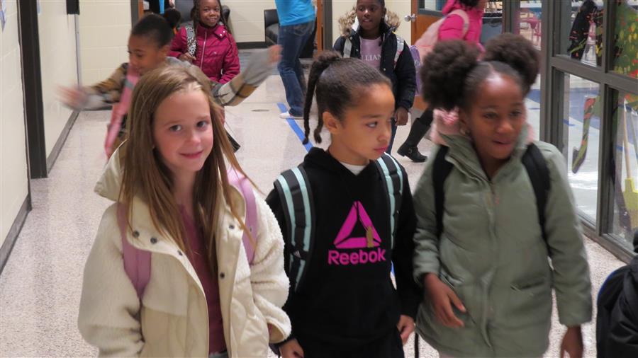 Student walking in hallway