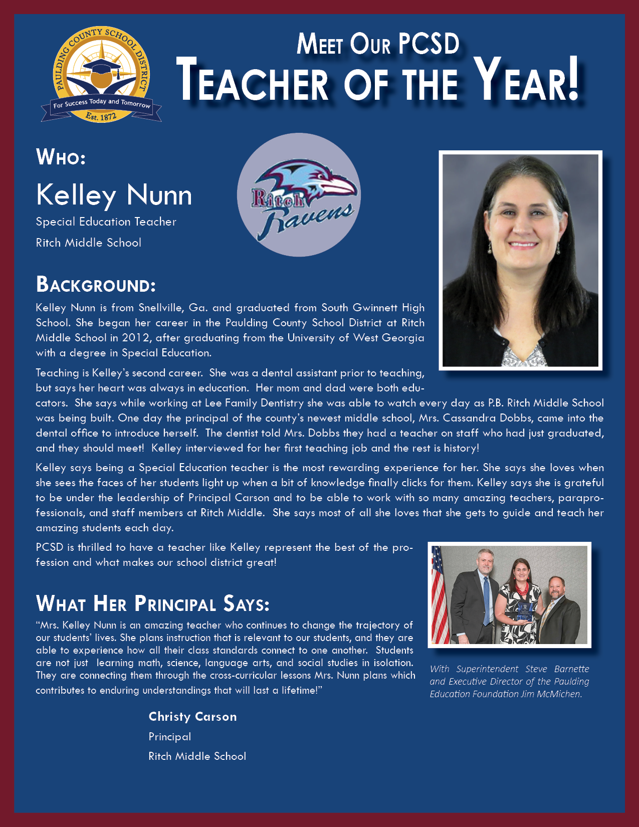 Meet Teacher of the Year Kelley Nunn