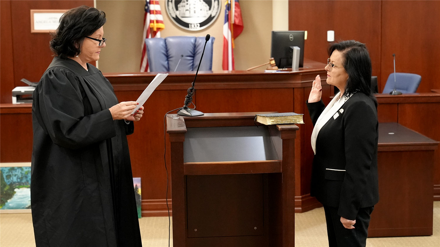 Theresa Lyons BOE swearing in