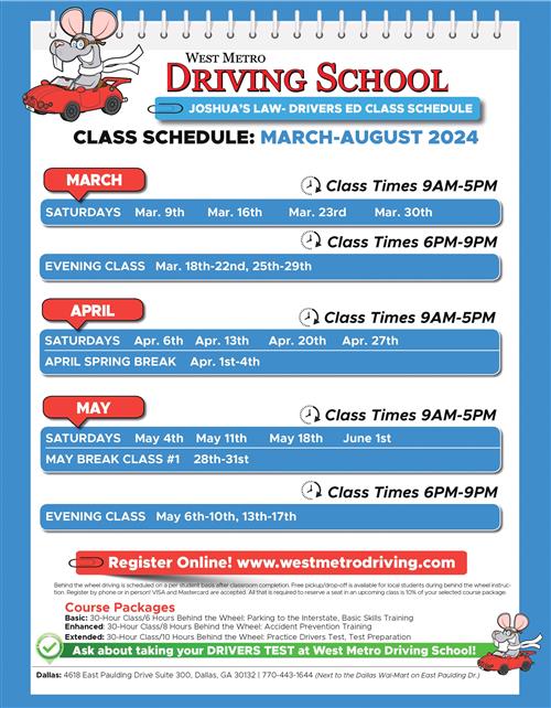 West Metro Schedule 1